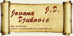 Jovana Đuković vizit kartica